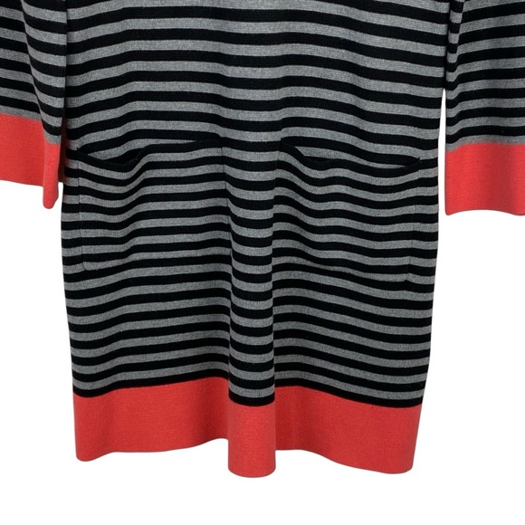 Eliza J Knit Dress Women’s Size 4 Striped Sweater Gray Black Gray Colorblock - Picture 5 of 10